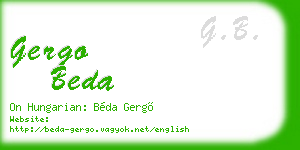 gergo beda business card