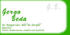 gergo beda business card